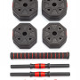 Гантели гексагональные разборные с грифом, 15 кг. (2 шт. х 7,5 кг.) VictoryFit VF-DН150