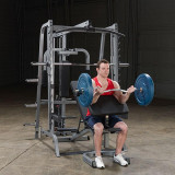 Машина Смита Body Solid GS348Q с тягой (стек 90кг) и батерфляем