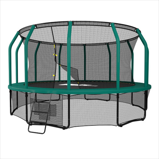 Батут каркасный UNIX line 12 ft (3.66 м) SUPREME GAME (green) с внутренней защитной сетью, зеленый