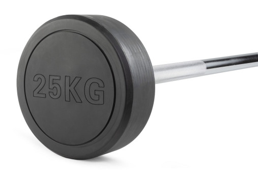 Штанга неразборная обрезиненная 25 кг. Прямой гриф VictoryFit VF-DX4250
