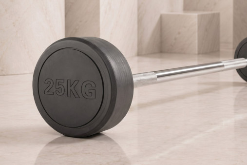Штанга неразборная обрезиненная 25 кг. Прямой гриф VictoryFit VF-DX4250