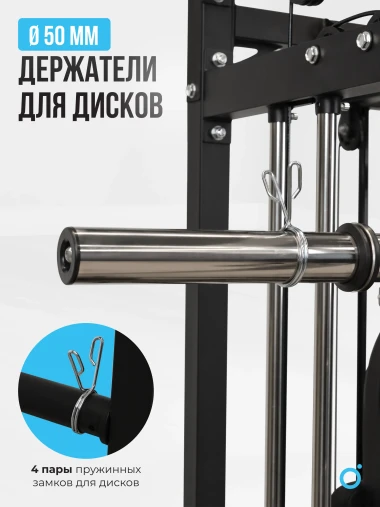 Многофункциональный силовой комплекс со встроенными весовыми стеками OXYGEN FITNESS LORRY на базе машины Смита Многофункциональный силовой комплекс со встроенными весовыми стеками OXYGEN FITNESS LORRY на базе машины Смита