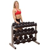 Горизонтальная трехрядная стойка для гантелей Body-Solid GDR363