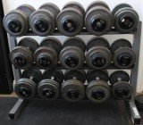 Горизонтальная трехрядная стойка для гантелей Body-Solid GDR363